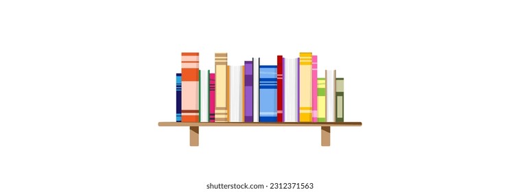 A shelf with many different books to read.