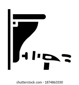 vector de icono de glifo pendiente. signo de clavija. símbolo de contorno aislado ilustración negra