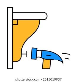 shelf nailing line icon vector. shelf nailing sign. isolated symbol illustration