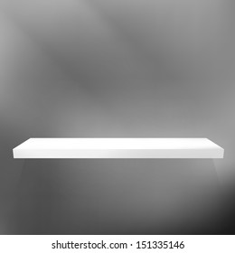 Shelf on black for exhibition. EPS 10