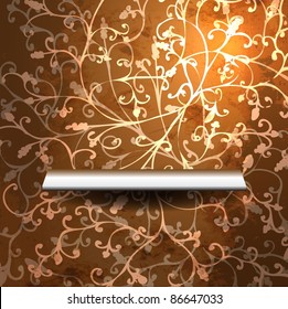 Shelf on the wall with wallpaper