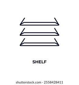 shelf  outline icon. Linear vector from furniture concept. Thin line shelf  icon isolated on white background
