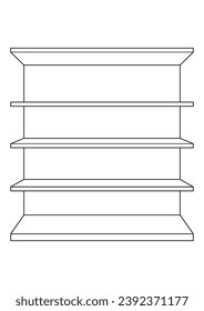 Shelf in outline and vector. 