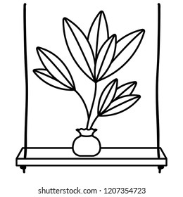 shelf plants isolated icon