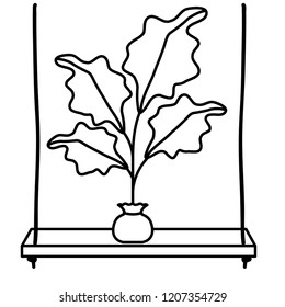 shelf plants isolated icon
