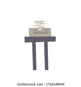 Shelf Printer handdrawn vector illustration