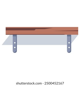 Shelf for room wall vector cartoon illustration isolated on a white background.