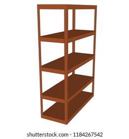 Shelf side angle perspective Camera wooden color 