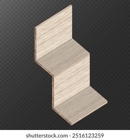 Shelf. Shelf stairs. Wooden shelf. Wood texture. Vector Illustration EPS10.