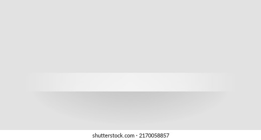 Shelf store background in neomorphism style. Show product neumorphism illustration.
