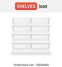 shelf store vector. Empty retail store shelf vector