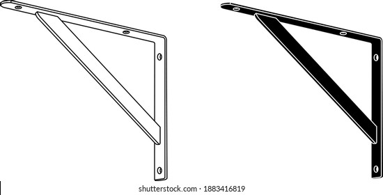 Shelf support brackets icon, vector illustration	