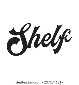 shelf text on white background.