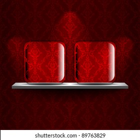 Shelf with two glass placeholders