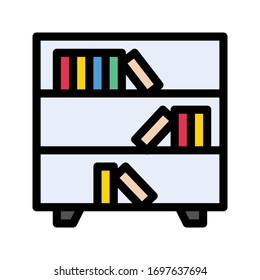 icono de color plano vectorial de estante 