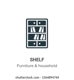 Shelf vector icon on white background. Flat vector shelf icon symbol sign from modern furniture and household collection for mobile concept and web apps design.