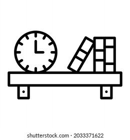 Shelf Vector Outline Icon Isolated On White Background
