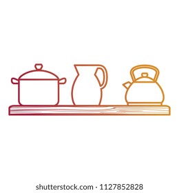 shelf wooden with kitchen utensils