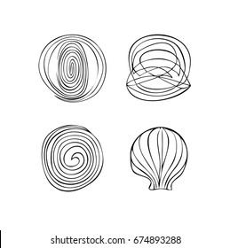 Shell. Abstract. Sketch. Set.