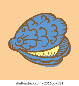 shell animal wild life cartoon vector 2D palgenep