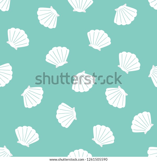 Shell Background Seamless Patternvector Stock Vector (royalty Free 