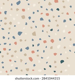 Shell beach terrazzo seamless pattern background