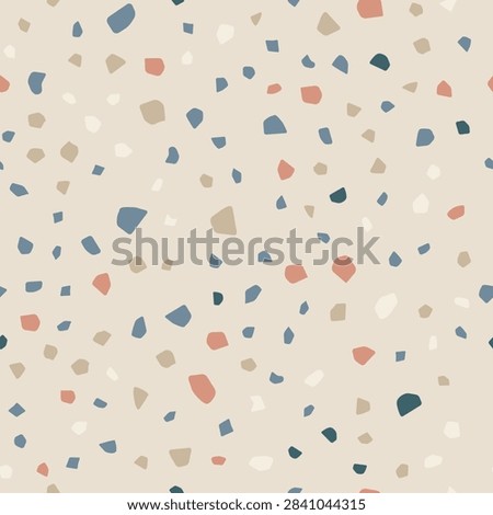 Shell beach terrazzo seamless pattern background