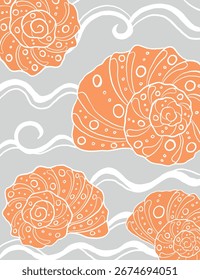 shell Beach towel design illustration