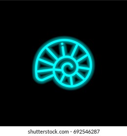 Shell blue glowing neon ui ux icon. Glowing sign logo vector