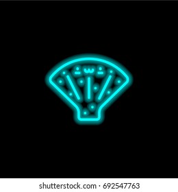 Shell blue glowing neon ui ux icon. Glowing sign logo vector