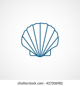 Shell Blue Icon On White Background