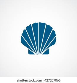 Shell Blue Icon On White Background