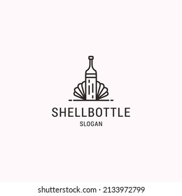Plantilla de diseño de icono de botella de shell