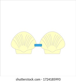 shell bra. illustration for web and mobile design.