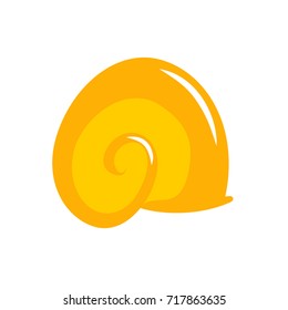 Shell from cochlea are isolated. Spiral for shellfish

