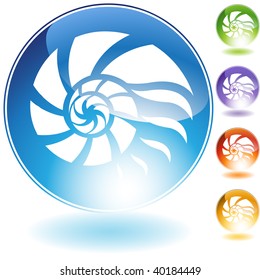 Nautilus Shell Web Button Isolated On: ภาพประกอบสต็อก 48698512 ...