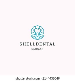Shell dental logo icon design template vector illustration
