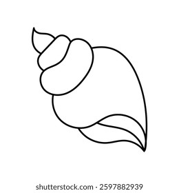Shell doodle line icon with white background vector stock illustration