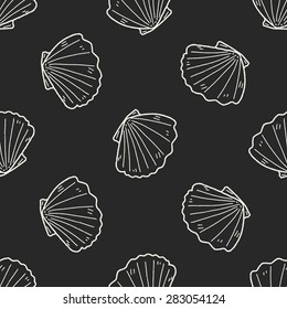 shell doodle seamless pattern background