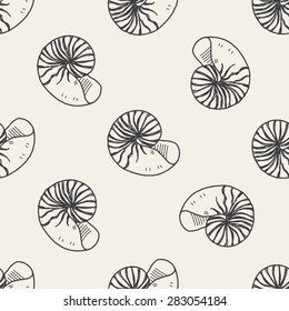 shell doodle seamless pattern background