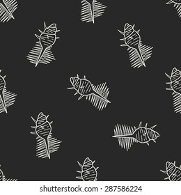 Shell doodle seamless pattern background
