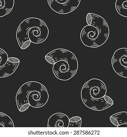 Shell doodle seamless pattern background