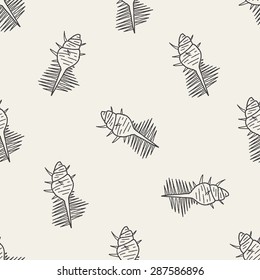 Shell doodle seamless pattern background