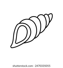 Shell in doodle style. Vector isolated on white background