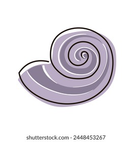Schale im Doodle-Stil gezeichnet. Nautische Illustration. Schale gezeichnet mit Linie. Vektorillustration isoliert auf weißem Hintergrund