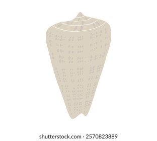 The shell is drawn in a flat style. Sea, coast, beach. Hand drawn vector illustration.