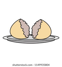 shell egg cracked isolated icon