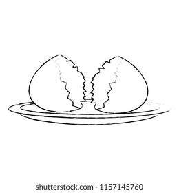 shell egg cracked isolated icon