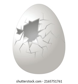 Shell egg icon cartoon vector. Eggshell easter. Half break