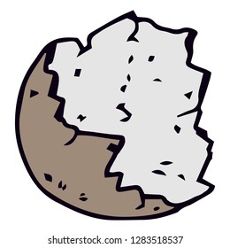 Shell of the eggs hand drawn. Vector illustration of egg shell. Broken egg icon.